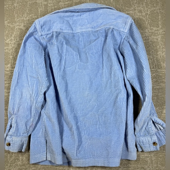 LL Bean Light Blue Corduroy Button Down Shirt Jacket Women Size Small - Picture 5 of 5